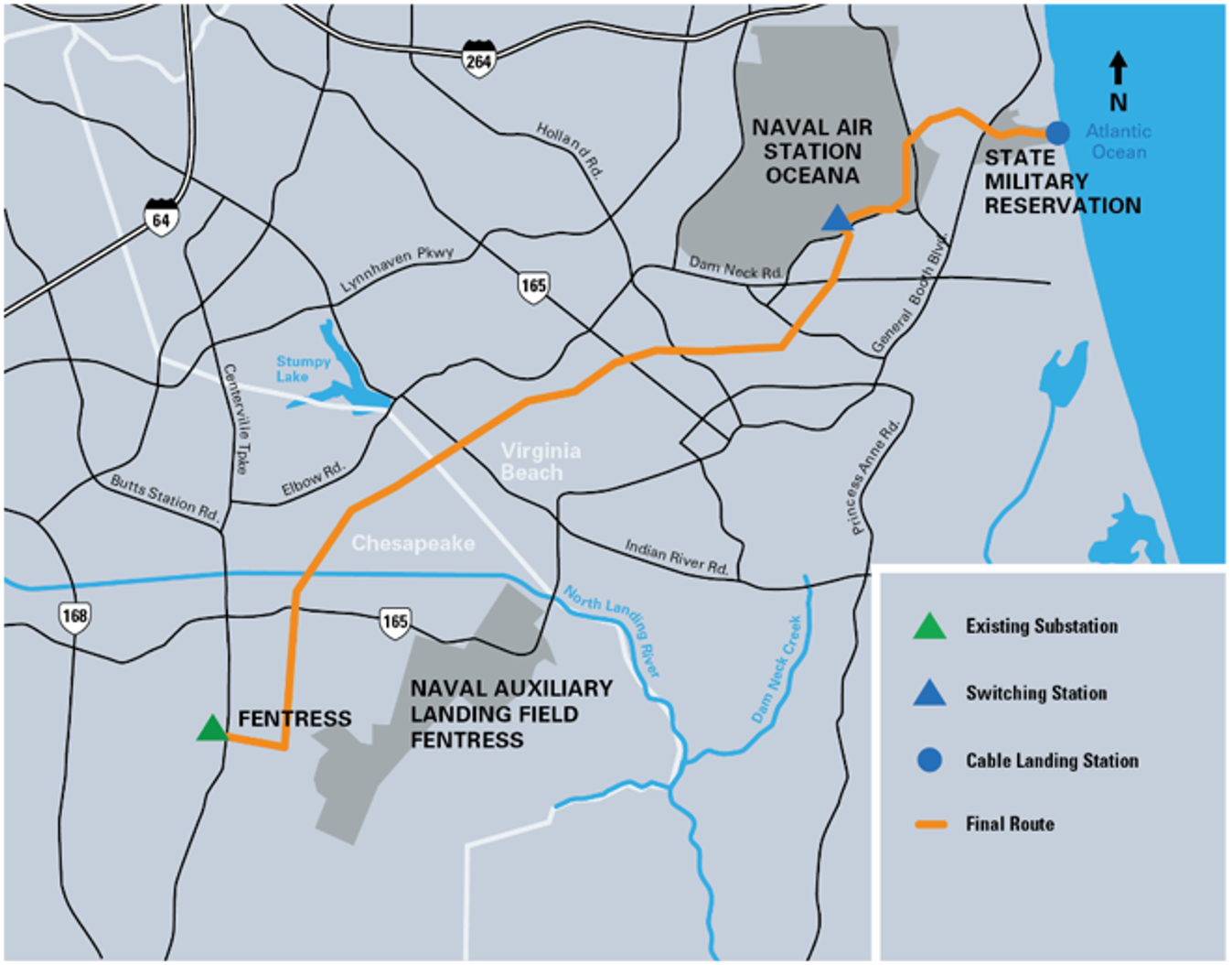 Map of routes