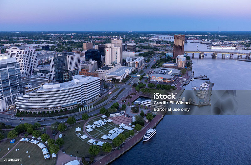 Birds eye view of Hampton Roads