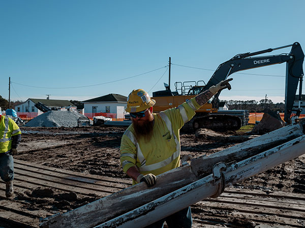 Construction crew working