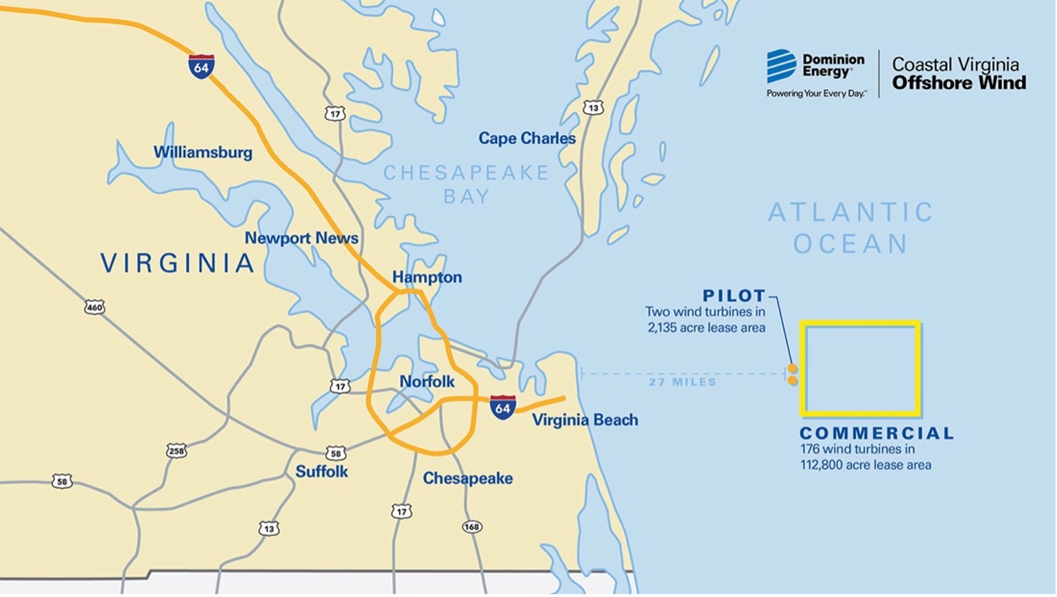 Map of turbines